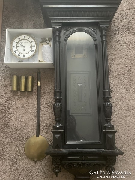 Large, 120 cm, 3 heavy, long pendulum Viennese wall clock