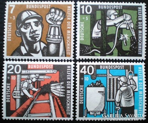 N270-3 / Németország 1957 Népjólét : Szénbányászat bélyegsor postatiszta