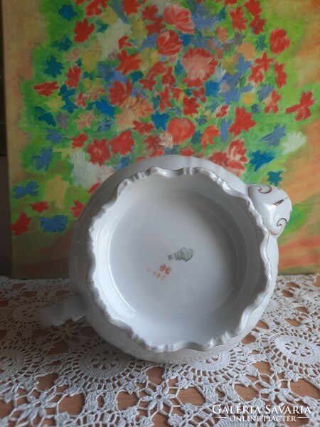 Zsolnay porcelán kanna, kiöntő teás, fedö nélkül hibátlan