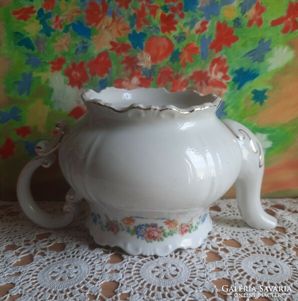 Zsolnay porcelán kanna, kiöntő teás, fedö nélkül hibátlan
