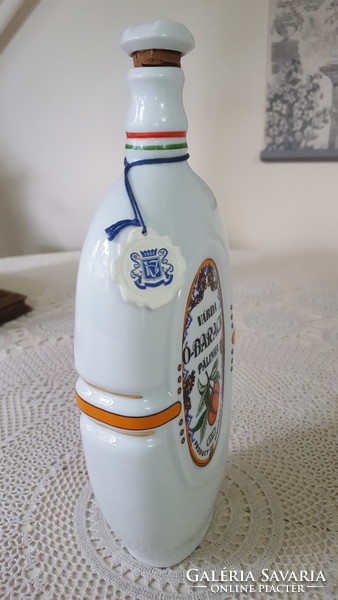 Hollóházi porcelán Ó-Barack pálinkás kulacs,butella