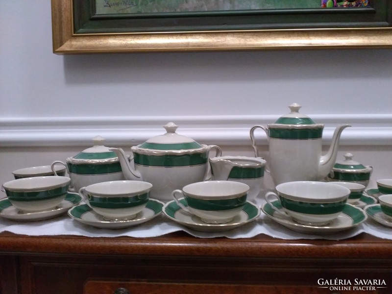 Epiag D.F. krém színű cseh porcelán teás és kávés készlet az 1930-as évekből!