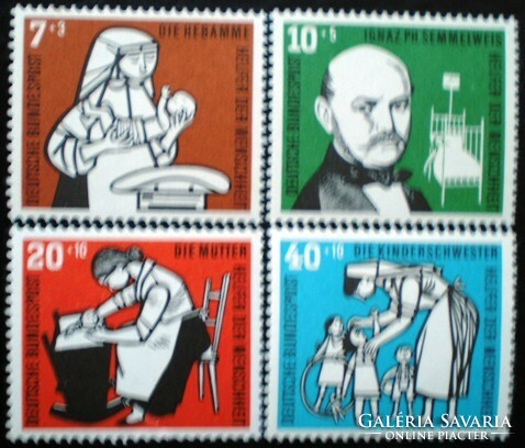 N243-6 / Germany 1956 people's welfare : child care stamp line postal clerk