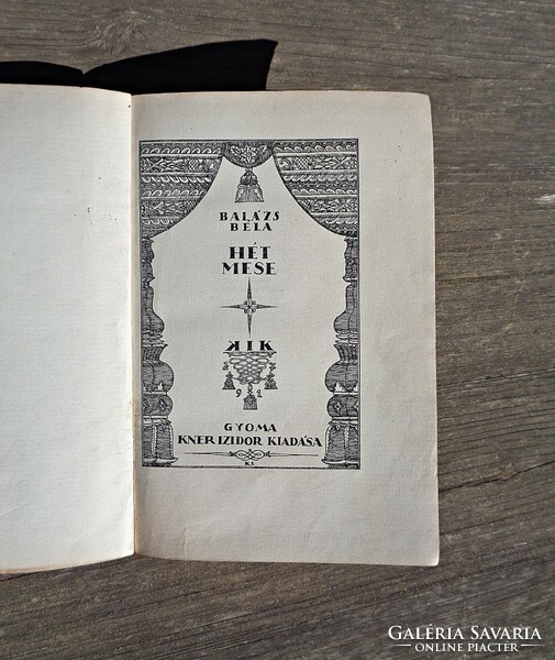 Béla Balázs: seven tales. Kozma with his book decorations. First edition! Weed, 1918
