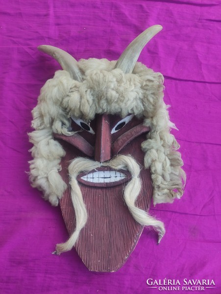 Mask folk art carved wooden mask