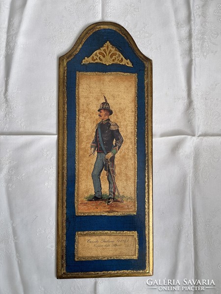Special Italian wooden picture military uniform.