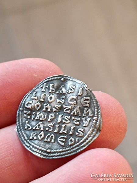 Basil i Byzantine silver coin