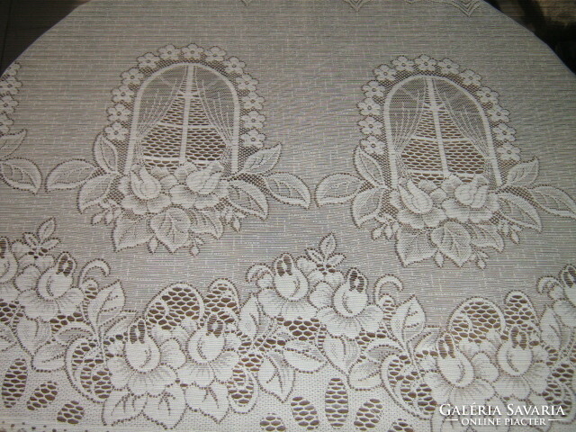 Beautiful vintage rose and window motif stained glass curtain