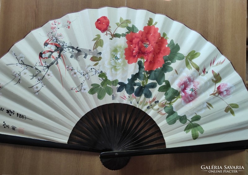 Hand painted large Chinese fan