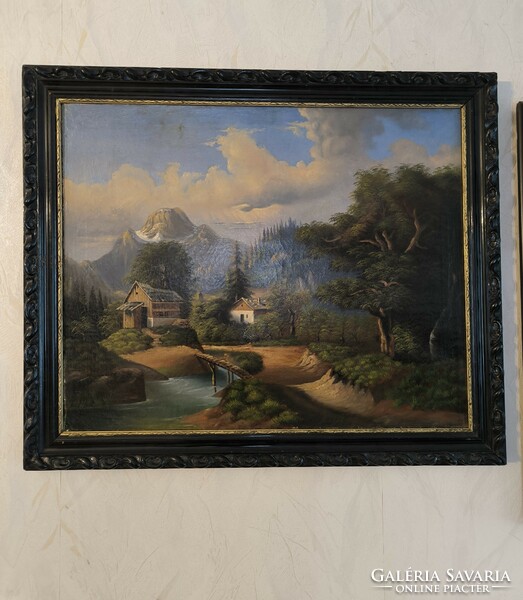 Antique painting from the end of the 1800s, beautiful colors, detailed work