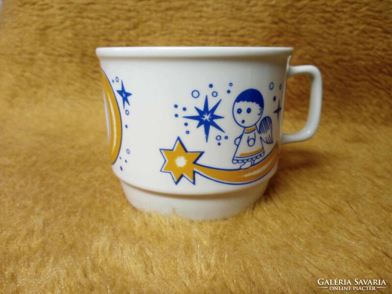 Zsolnay new, showcase condition cocoa mug with fairytale pattern