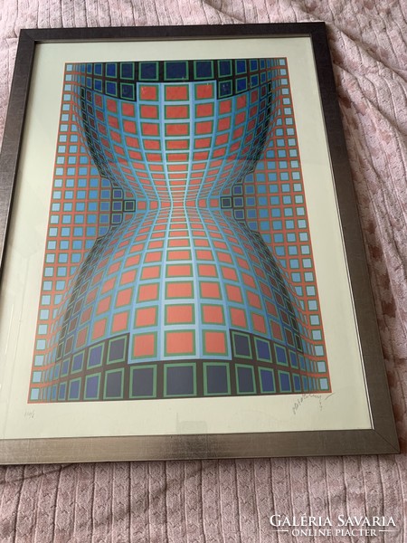 Vasarely screen print. Numbered. In a demanding framework