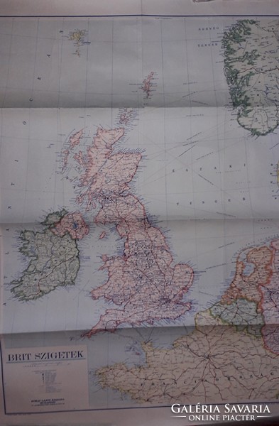 British Isles map 1933. Antique giant school wall map of the British Isles - size: - 87 x 64 cm