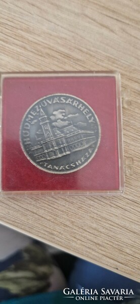 Hódmezővásárhely council house silver-plated medal
