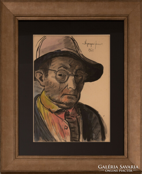 János Nyergesi (1895-1982): self-portrait, 1965