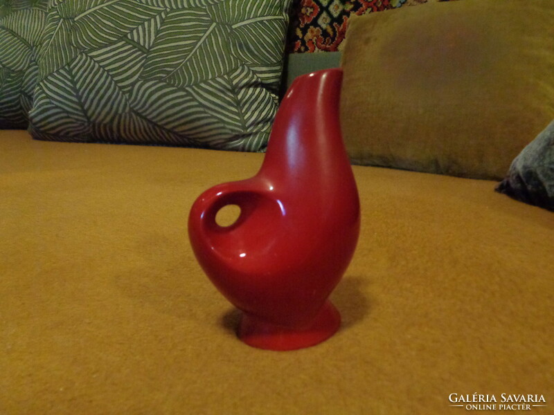 Zsolnay  ökörvér mázas  madár váza , pajzs jelű , 13 cm