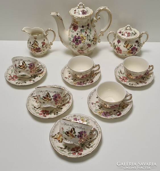 Zsolnay butterfly 6-person mocha / coffee set #1985