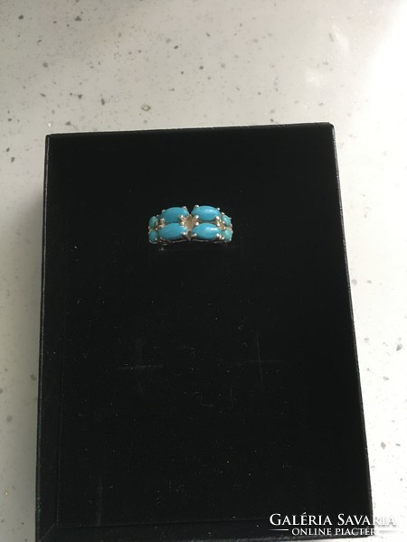 Silver ring with turquoise stone (number 52)