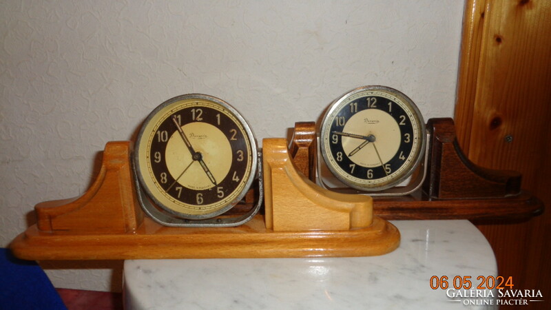 Danuvia, 2 Hungarian table clocks, good, working, good condition, 29 cm