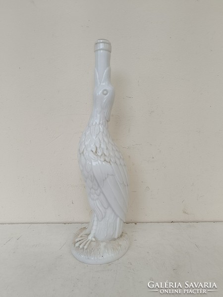 Antik hutaüveg üveg madár alakú tejöveg formatervezett váza 340 8882