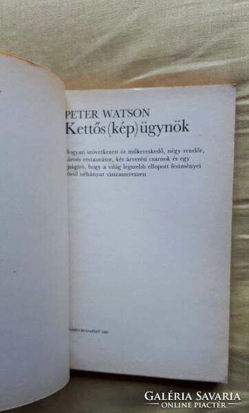 ANTIKVAR KÖNYV Peter Watson Kettős (kép)ügynök  1985 -ös  Oldalak: 268