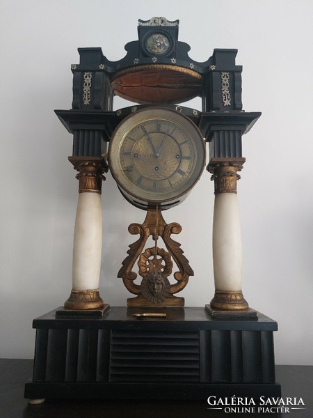 1880 Bidemeier mantel clock with alabaster column from Körül