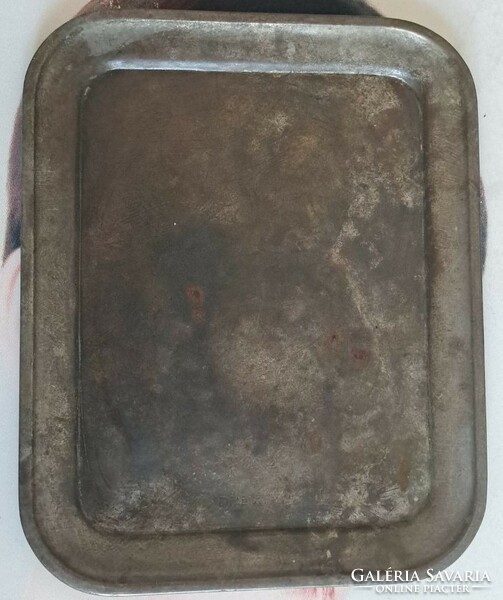 Old coffee house alpaca marked tray for sale. Size: 27x21 cm