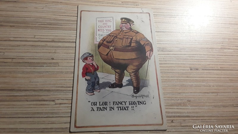 Antik humoros képeslap.