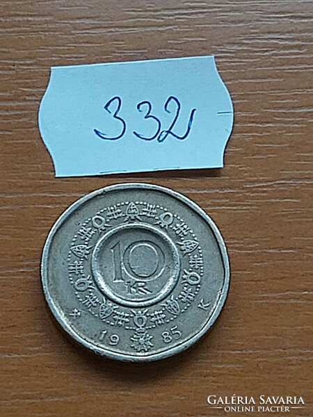 Norway 10 kroner 1985 v. King Olav, nickel-brass 332