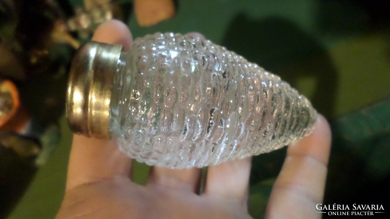 Retro, cone-shaped, glass salt shaker, in undamaged condition.