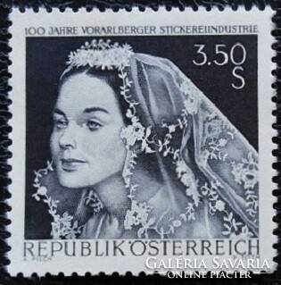 A1261 / austria 1968 stamp of the Vorarlberg embroidery industry postal clerk