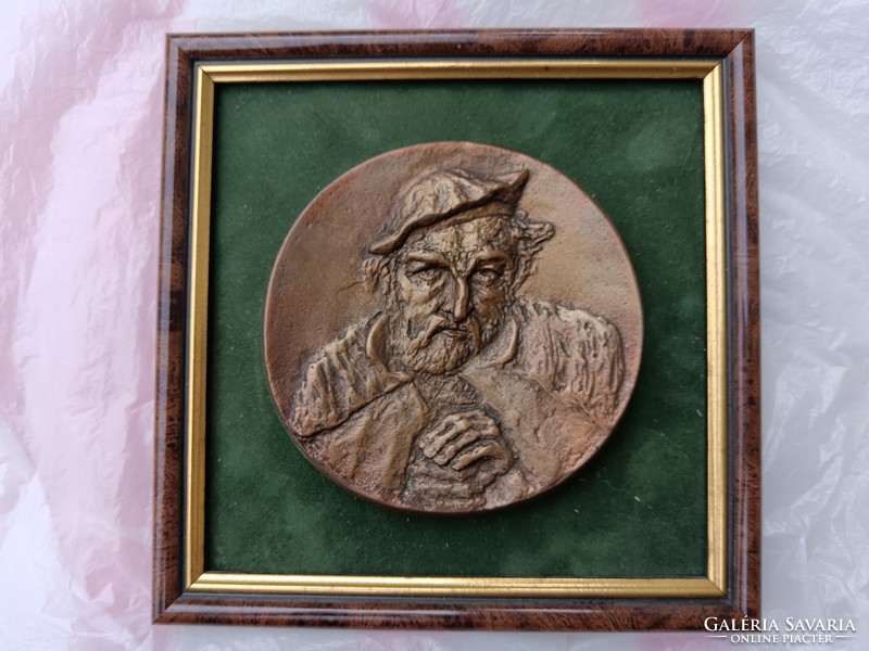 "Johannes Gutenberg" bronz-plakett műalkotás áron alul