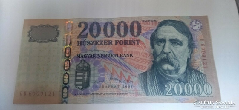 Ritka 20000 forint bankjegy  2009 GC szép Patika állapotban van gyűjtői darabok!