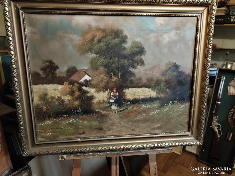 Oil painting by Béla Barsi