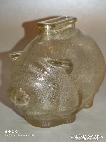 Anghor hocking the small pressed glass pig bush written but blade holder barber prop marked original