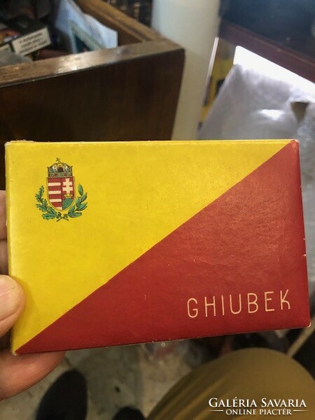 Szivaros papir doboz, Ghiubek, 11 x 7 cm-es. magyar, régi.