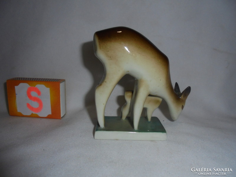 Zsolnay őzek figura, nipp