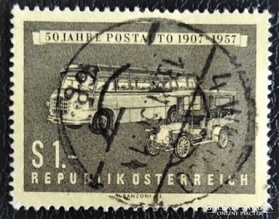 A1034p / austria 1957 stamped with the Austrian post bus system