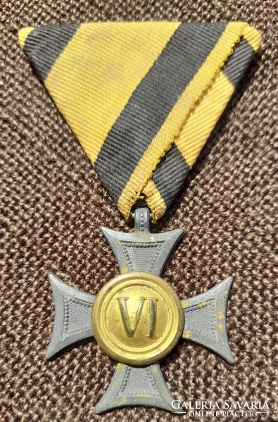 József Ferenc vi year service sign, award, original ribbon!