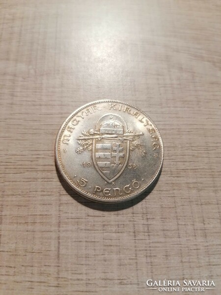 Ezüst 5 pengő Szent István 1938