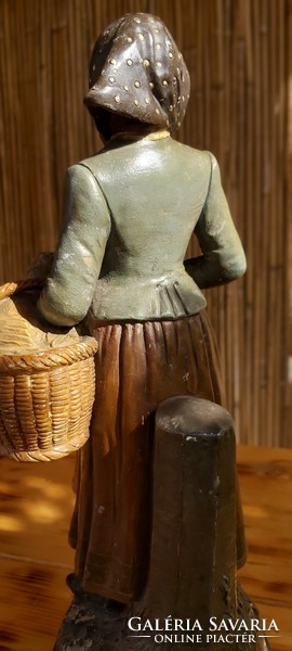 1880-as évekből, Bernard Bloch terrakotta, gazdaasszony libával