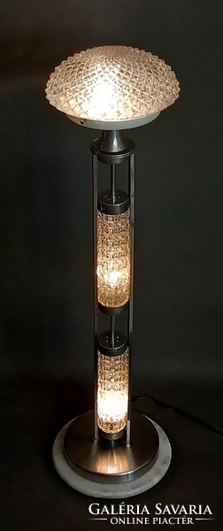Art-Deco Richard Essing  állólámpa króm üveg kristály ALKUDHATÓ