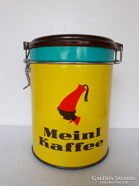 Retro Julius Meinl fém kávés doboz bakelit tetővel