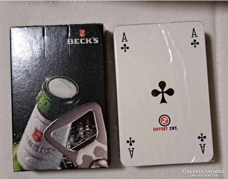 2 French cards, (poker, rummy) unopened. Back with Beck