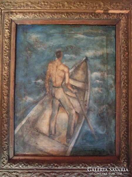 Oil canvas painting with Márffy Odon mark