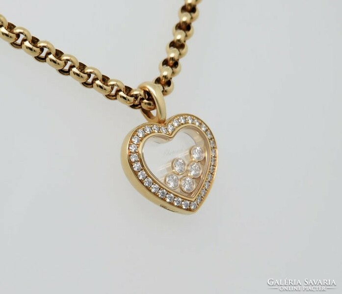 Original chopard happy with diamonds 18 kr. Gold pendant