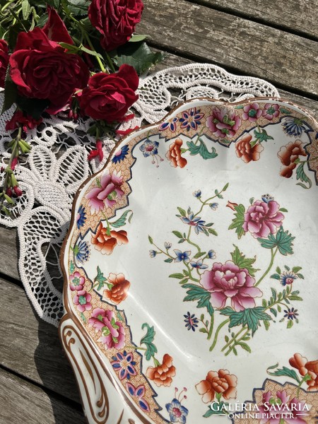 RITKA! Lenyűgöző Spode kagyló alakú chinoiserie kínáló, 1820 körül