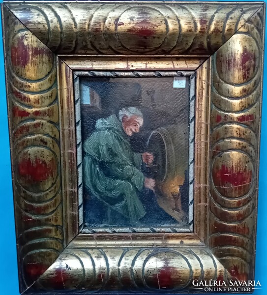 M.D.: Monk drinking from a barrel
