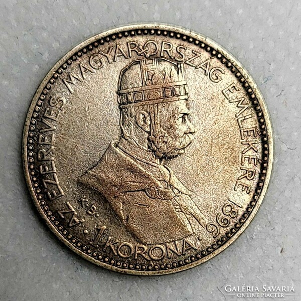 József Ferenc 1 crown 1896 millennium