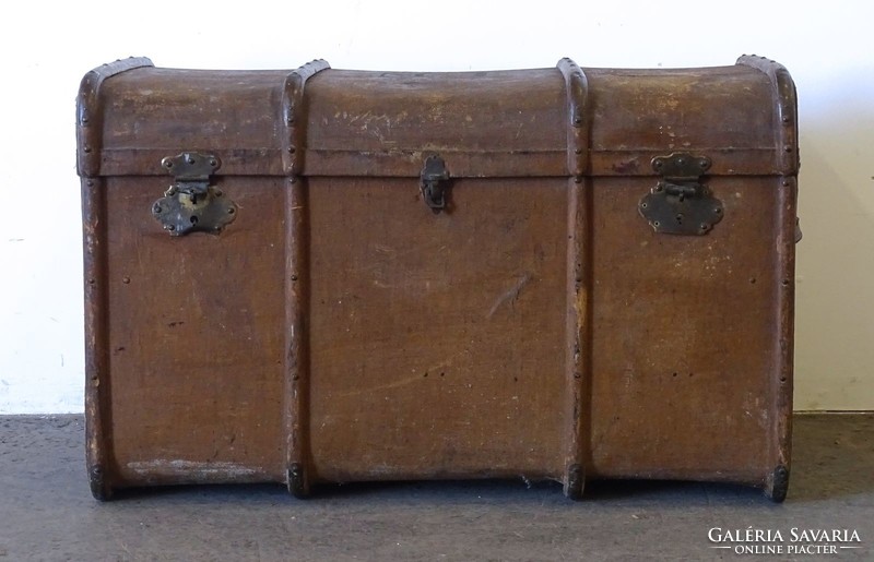 1R461 antique huge travel chest ship chest wooden chest 64 x 60 x 100 cm
